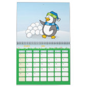 Calendrier Petit manchot avec boules de neige agitant (Mar 2026)