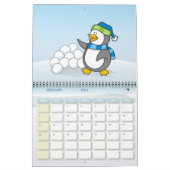 Calendrier Petit manchot avec boules de neige agitant (Feb 2026)