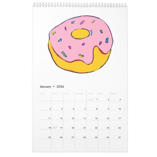 Calendrier Petite fille d'illustration moderne et mignonne (Jan 2026)