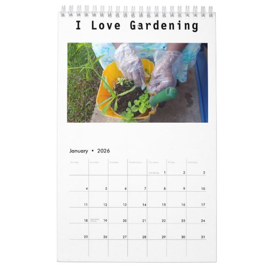 Calendrier Petite page du jardinier, en blanc (Jan 2026)