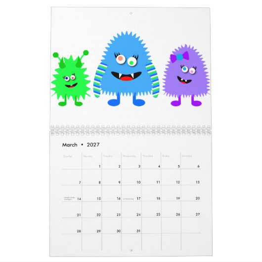 Calendrier Petits monstres mignons (Mar 2027)