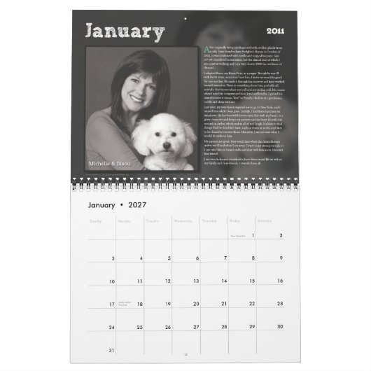 Calendrier PetsNPatients 2011 (Jan 2027)