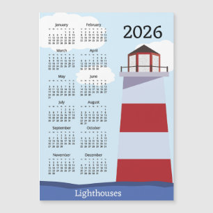 Calendrier Phare 2026 Carte Magnétique