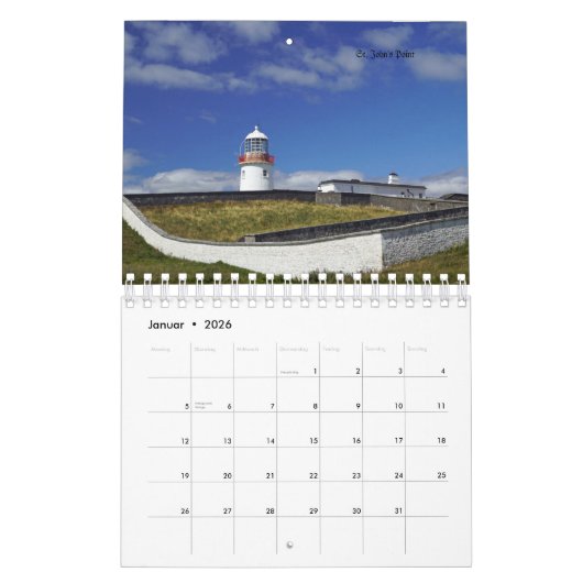 Calendrier Phares en Irlande (Jan 2026)