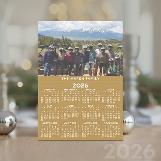 Calendrier photo 2024 - Carte de vacances dorée