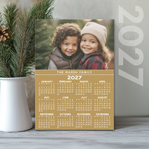 Calendrier photo 2024 - Carte de vœux dorée