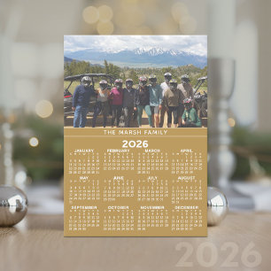 Calendrier photo 2024 - Carte de vœux dorée