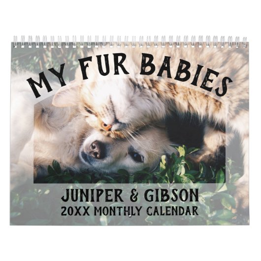 Calendrier photo 2024 : Fourrure Bébés, Animaux do (Protection)