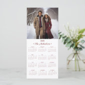 Calendrier photo 2025 4x9 Carte de vacances rouge/ (Debout devant)