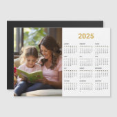 Calendrier photo 2025 | Carte magnétique Gold de l (Devant / Derrière)