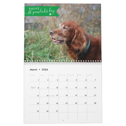 Calendrier Photo 2025 Personnalisée Chien 1 Image Par Mois Cu (Mar 2026)
