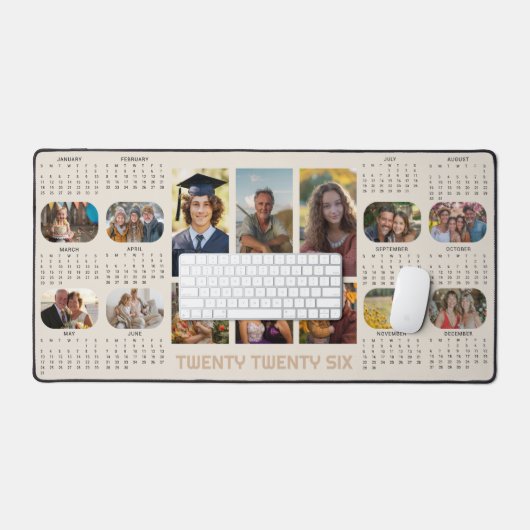 Calendrier photo 2026 Année complète 14 Photos Bei (Clavier et souris)