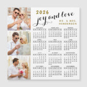Calendrier photo 2026 Fridge Magnet Black Gold Whi (Devant)