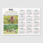 Calendrier photo 2026 Magnet blanc noir rouge pers (Devant)