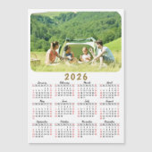 Calendrier photo 2026 Magnet moderne rouge noir bl (Devant)
