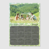 Calendrier photo 2026 Magnet Nom de famille Vert (Devant)