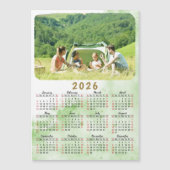Calendrier photo 2026 Magnet Vert Nebula Rouge Noi (Devant)