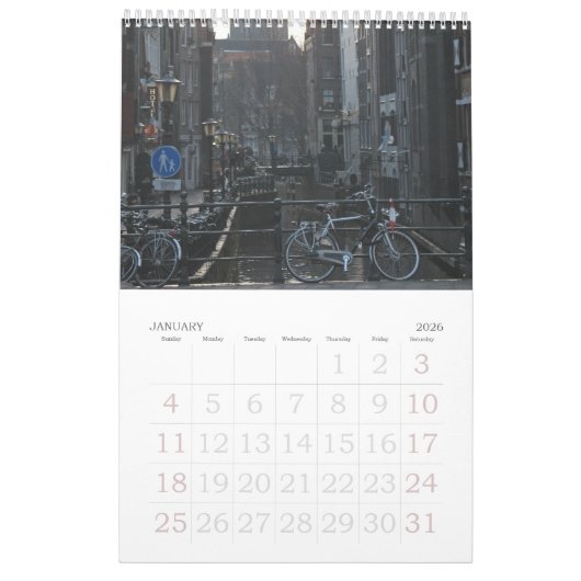 Calendrier photo Amsterdam (Jan 2026)