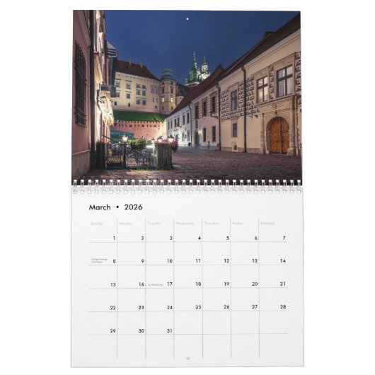 Calendrier photo Cracovie ensemble, Pologne (Mar 2026)