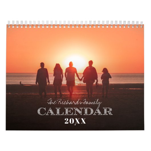 Calendrier Photo de famille 12 mois pliée (Protection)