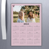 Calendrier photo de famille 2024 Magnet Pink