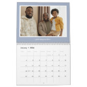 Calendrier Photo de famille de Noël Citation gris bleu Texte (Jan 2026)