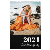 Calendrier photo de famille de script rustique (Protection)