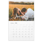 Calendrier photo de famille de script rustique (Jan 2026)