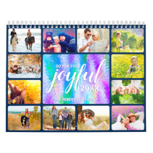 Calendrier Photo de famille Faux Iridescent Holographique 202