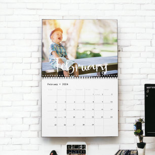 Calendrier photo de famille minimaliste moderne