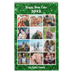 Calendrier Photo de famille moderne Collage Parties scintilla