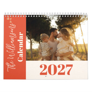 Calendrier Photo de famille personnalisée en terracotta boho