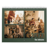 Calendrier photo de la famille verte moderne (Protection)