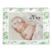 Calendrier Photo de l'année éditable des Feuilles tropicaux (Protection)