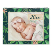 Calendrier Photo de l'année éditable des Feuilles tropicaux (Protection)