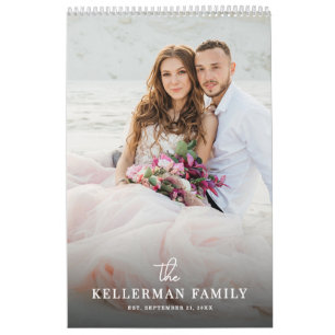 Calendrier Photo de mariage élégant moderne pour jeunes marié