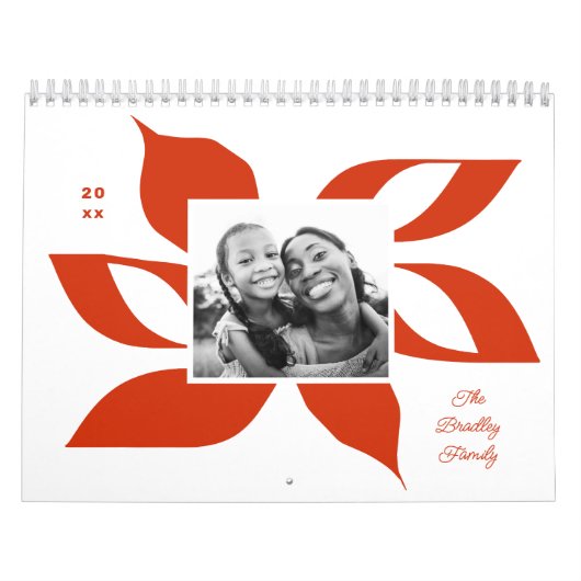 Calendrier Photo de Noël Graphic Poinsettia (Protection)