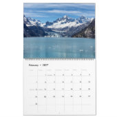 Calendrier Photo de nom de style script moderne en marbre dor (Feb 2027)