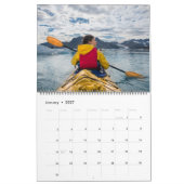 Calendrier Photo de nom de style script moderne en marbre dor (Jan 2027)