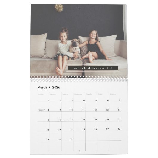 Calendrier photo de vingt-cinq scripts (Mar 2026)