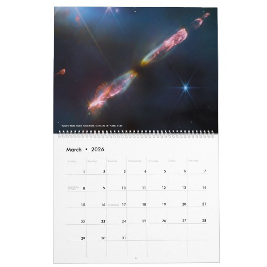 Calendrier Photo du télescope James Webb (Mar 2026)