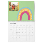 Calendrier photo d'un arc-en-ciel pastel amusant personnalisé (Mar 2026)