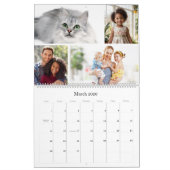 Calendrier photo élégant gris famille et amis (Mar 2026)