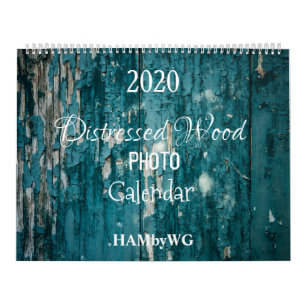 Calendrier photo en bois en détresse HAMbyWG