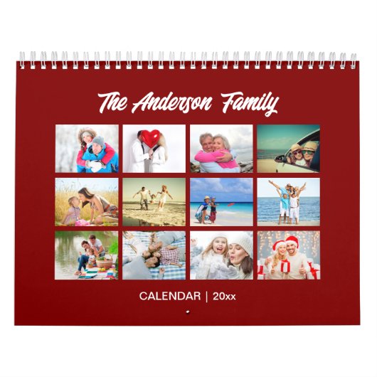 Calendrier photo famille, calendrier marron modifi (Protection)