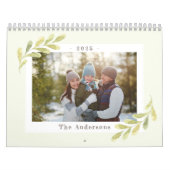 Calendrier photo famille de l'aquarelle verte (Protection)