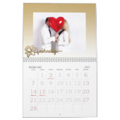 Calendrier Photo Famille, Fleur Or Modifiable (Feb 2027)