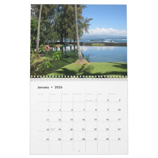 Calendrier photo 🌺 Hawaii (Jan 2026)