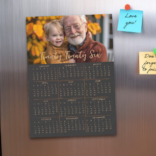 Calendrier photo magnétique 2026 Carte noire plein