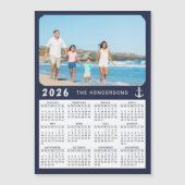 Calendrier photo Nautique 2026 Magnet Marine Bleu (Devant)